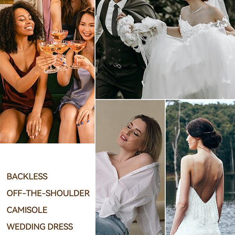 Niidor Adhesive Bra Silicone Bra Strapless Sticky Invisible Bra Sticky Inserts Push Sticky Cover for Backless Dress,Party, Dinner Party, Gathering, Travel, Valentine'S Day White Springtok Outdoorfun