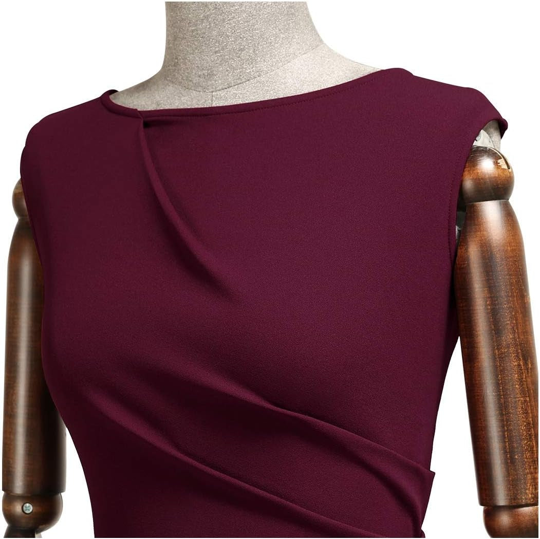 Women's Retro Ruffle Slim Fit Pencil Dress for Work