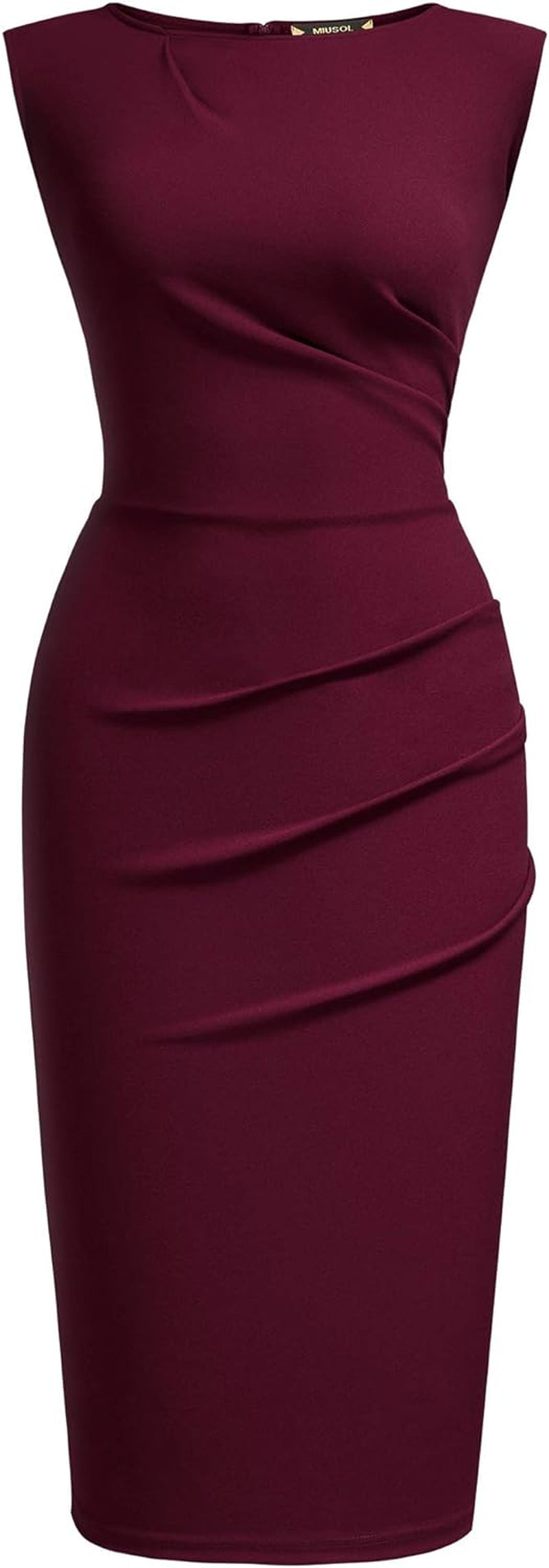Women's Retro Ruffle Slim Fit Pencil Dress for Work